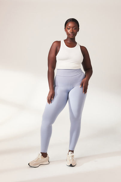 Everyday High Waisted Leggins Lightweight - Powder Blue