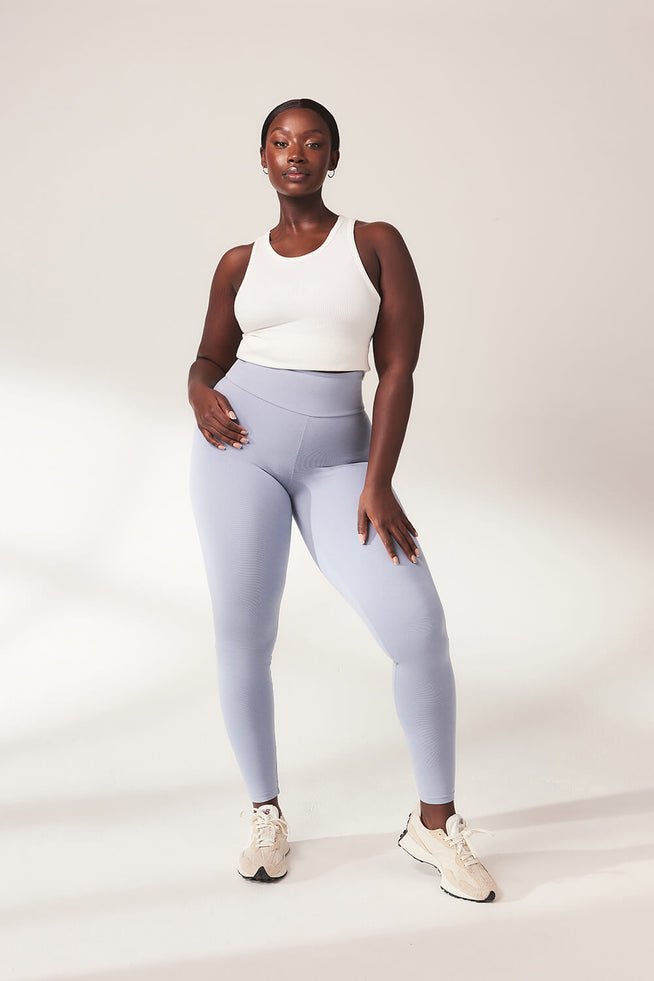 Everyday High Waisted Leggins Lightweight - Powder Blue