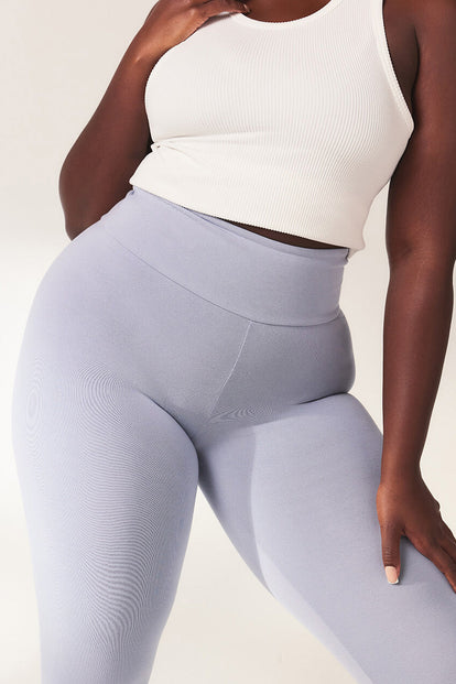 Everyday High Waisted Leggins Lightweight - Powder Blue