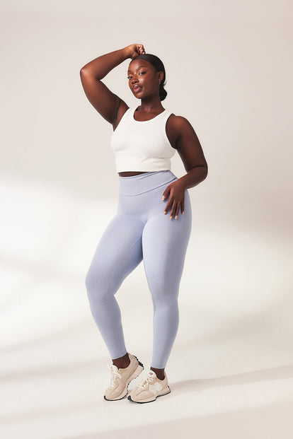 Everyday High Waisted Leggins Lightweight - Powder Blue