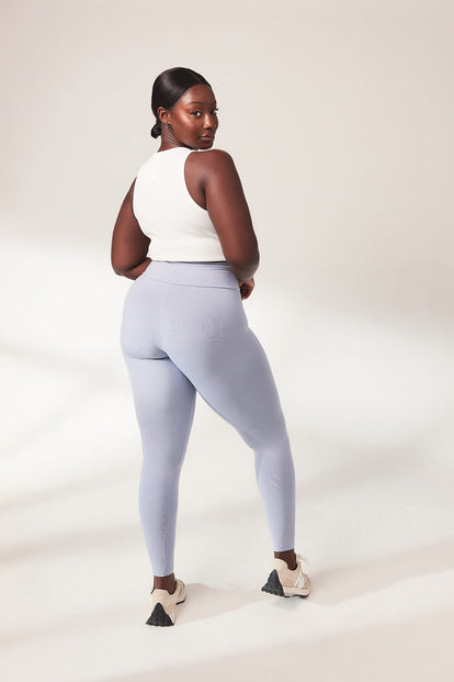 Everyday High Waisted Leggins Lightweight - Powder Blue