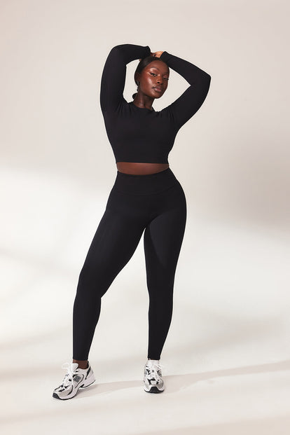 Everyday High Waisted Leggins Lightweight - Black