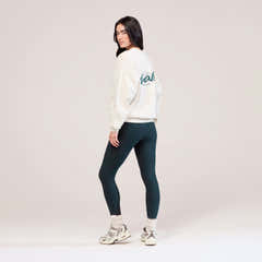 Oversized Bio-Sweatshirt mit Landschaftsmotiv - Ecru