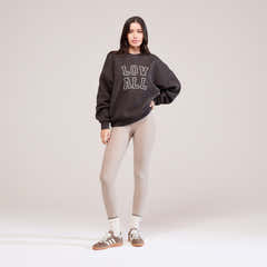 Winter-High-Waist-Leggings für jeden Tag – Steingrau