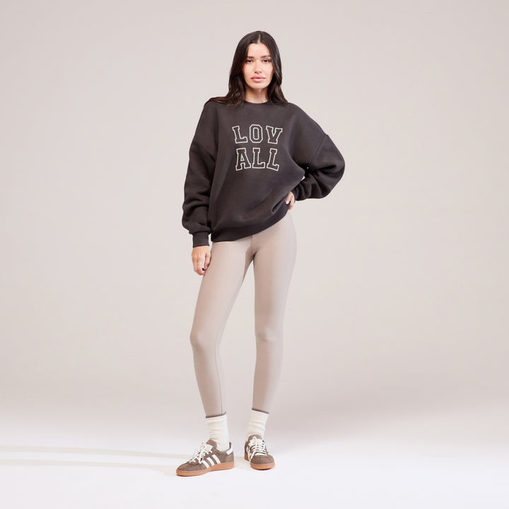 Winter-High-Waist-Leggings für jeden Tag – Steingrau