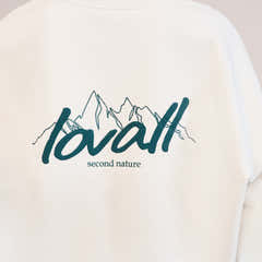 Oversized Bio-Sweatshirt mit Landschaftsmotiv - Ecru