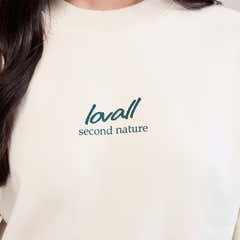 Oversized Bio-Sweatshirt mit Landschaftsmotiv - Ecru
