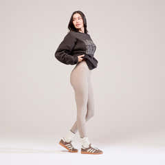 Winter-High-Waist-Leggings für jeden Tag – Steingrau