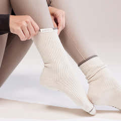 Gestrickte Rippensocken 2er-Pack - Beige/Mokka