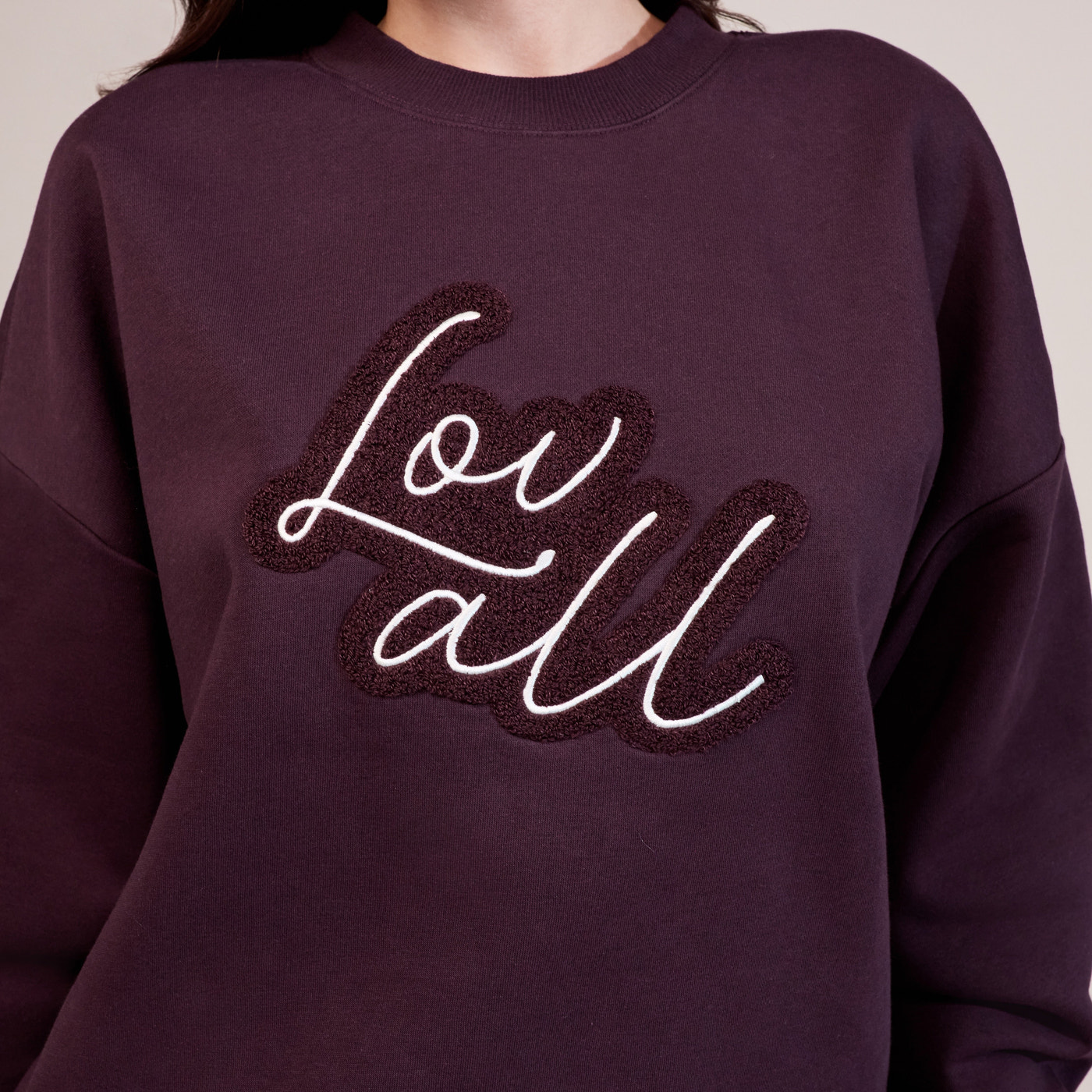 Organic Oversized Sweatshirt Lovall Script - Wine