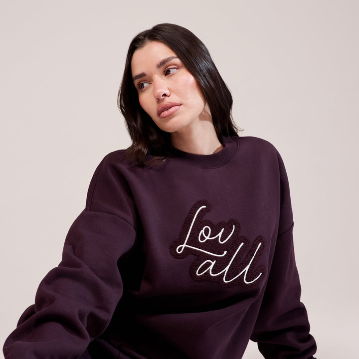 Bio Oversized Sweatshirt Lovall Script – Wein