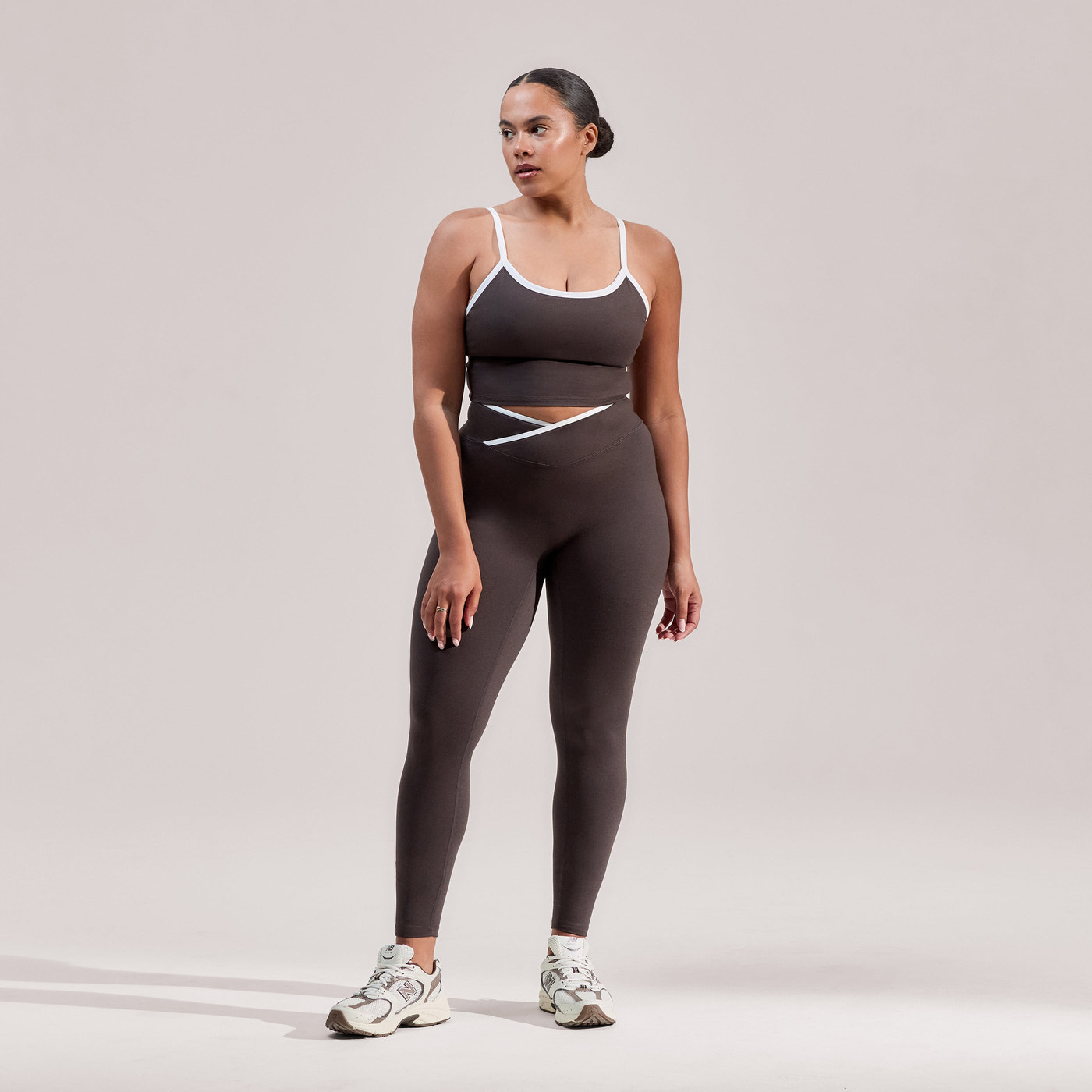 Curve Ultimate Everyday Wrap Waist Leggings - Black Coffee