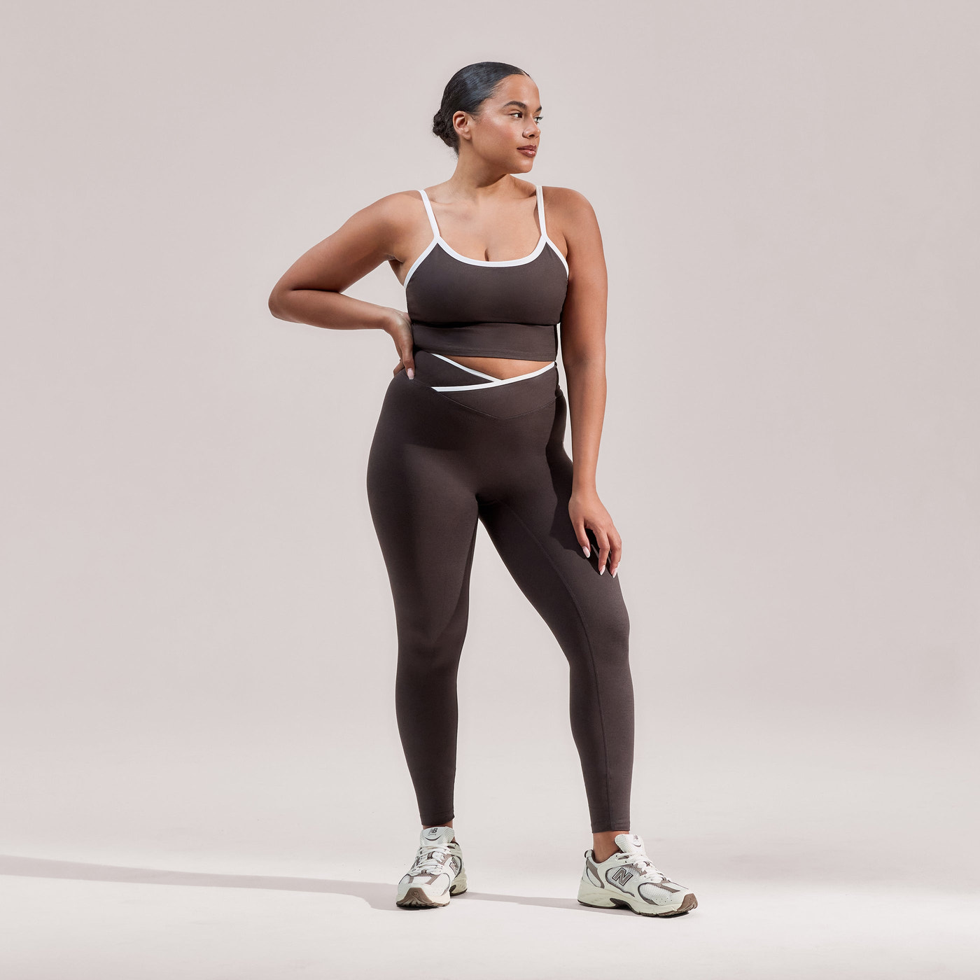 Curve Ultimate Everyday Wrap Waist Leggings - Black Coffee