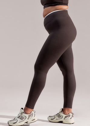 Curve Ultimate Everyday Wrap Waist Leggings - Black Coffee
