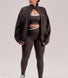Curve ALL SZN Organic Funnel Neck Zip Through - Black Coffee