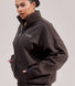 Curve ALL SZN Organic Funnel Neck Zip Through - Black Coffee