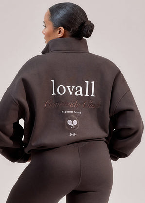 Curve ALL SZN Organic Funnel Neck Zip Through - Black Coffee