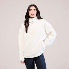 Borg 1/4 Zip Fleece – Schneeweiß