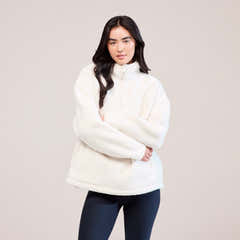 Borg 1/4 Zip Fleece – Schneeweiß