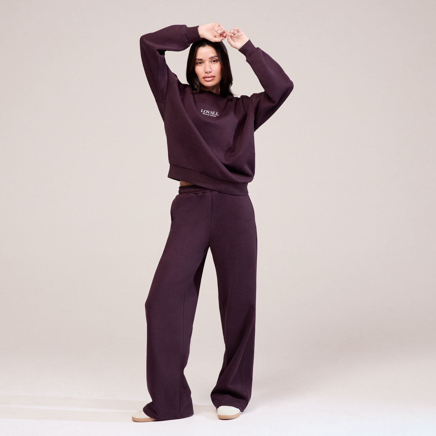 Organic Wide Leg Jogger - Wine