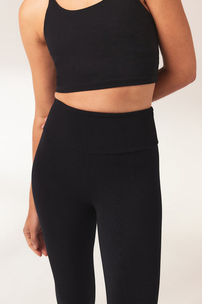 Cropped Leggings Lightweight - Black