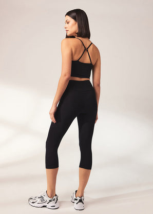 Cropped Leggings Lightweight - Black