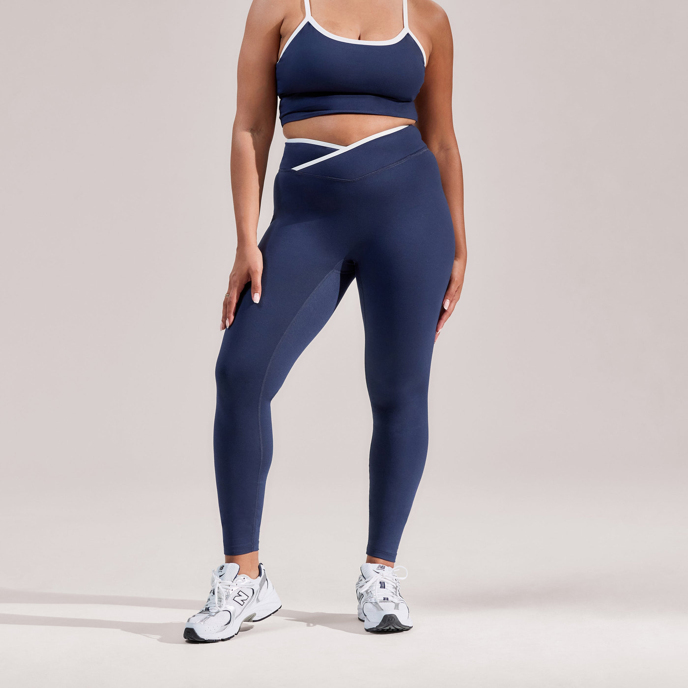 Curve Ultimate Everyday Wrap Waist Leggings - Navy
