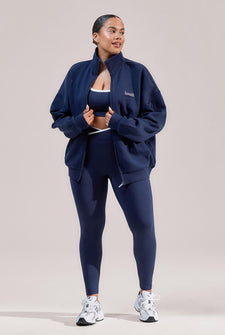 Curve ALL SZN Organic Funnel Neck Zip Through - Navy