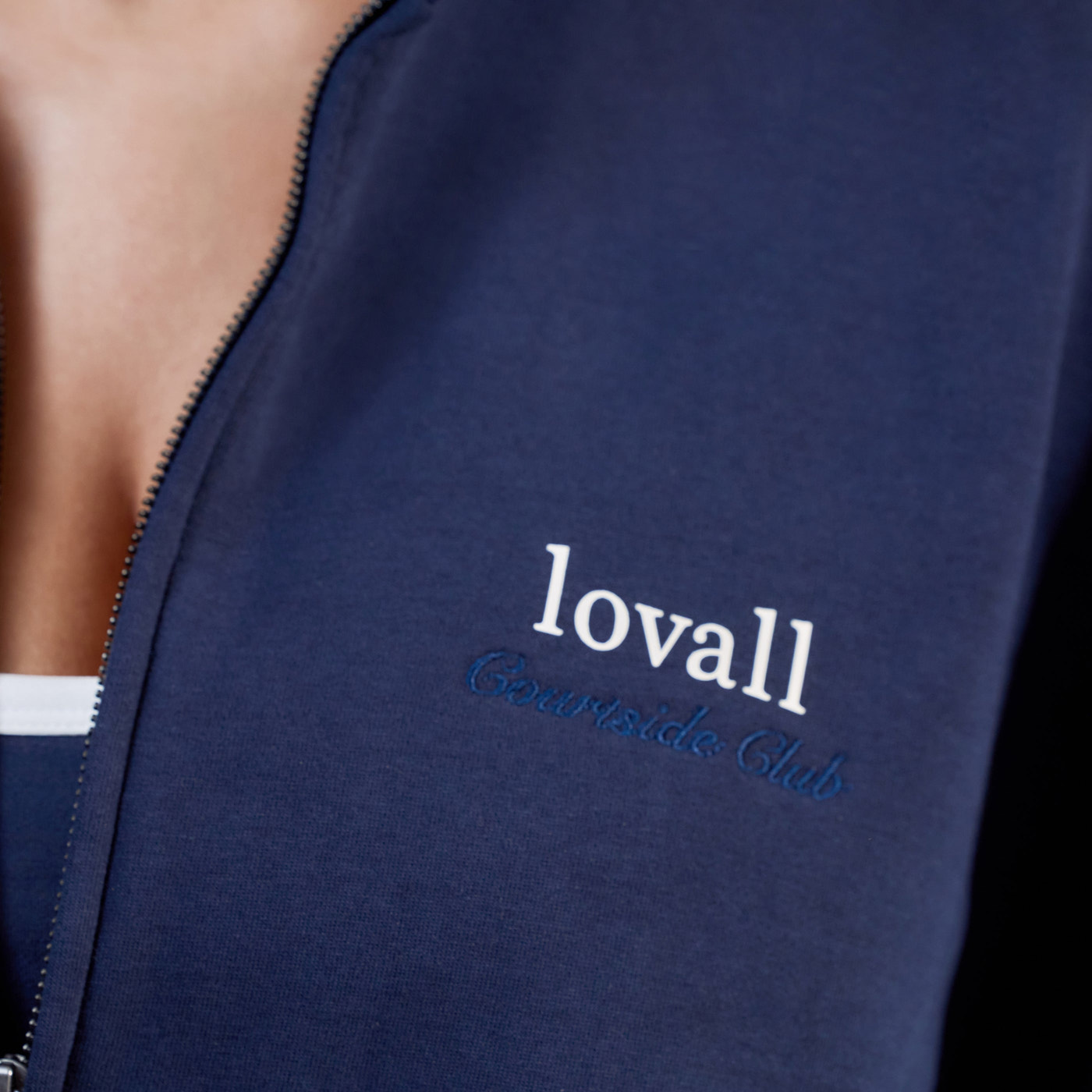 ALL SZN Organic Funnel Neck Zip Through - Navy