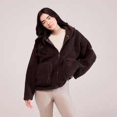 Borg-Fleece – Espressobraun