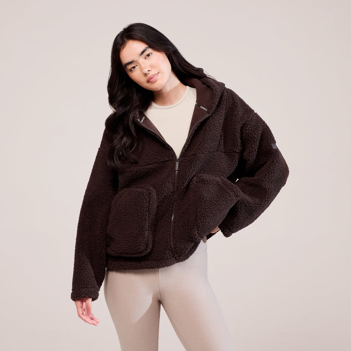 Borg-Fleece – Espressobraun