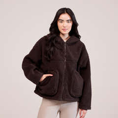 Borg-Fleece – Espressobraun