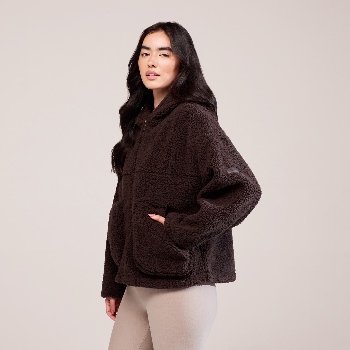 Borg-Fleece – Espressobraun