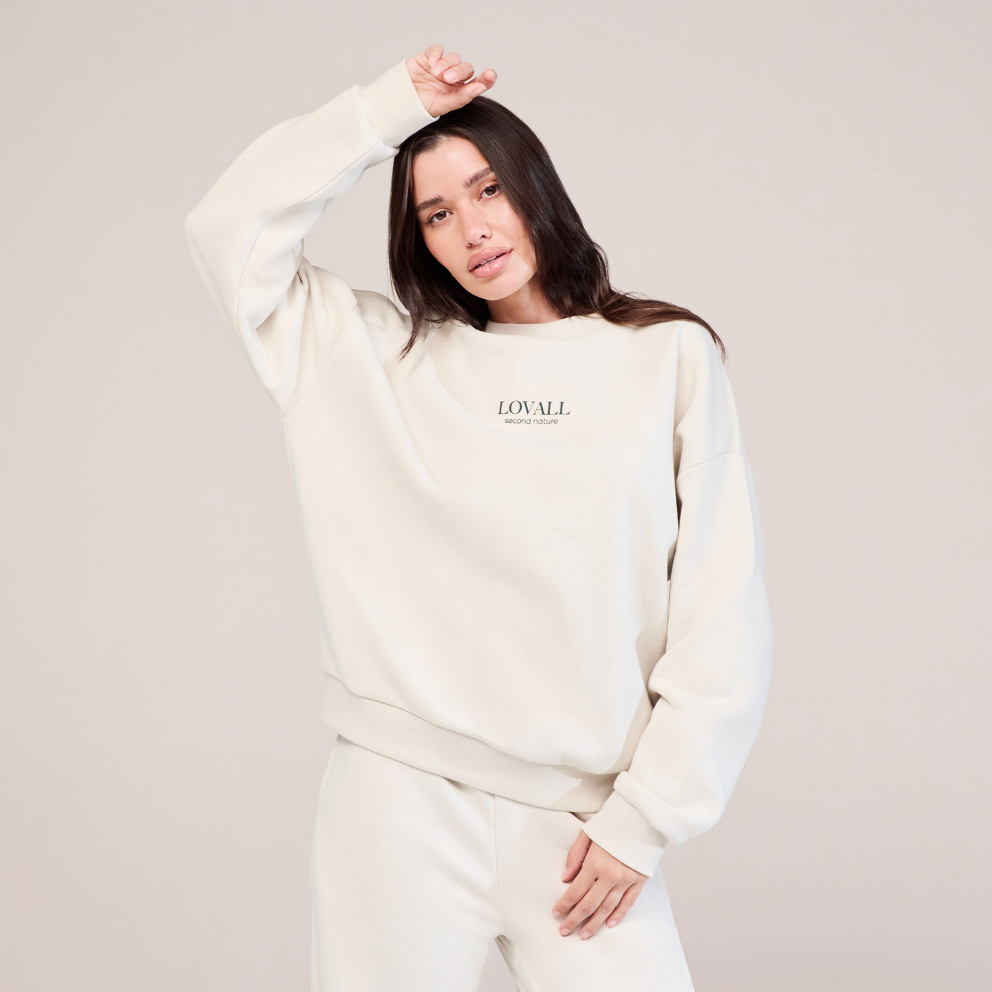 Organic Oversized Sweatshirt Second Nature - Ecru