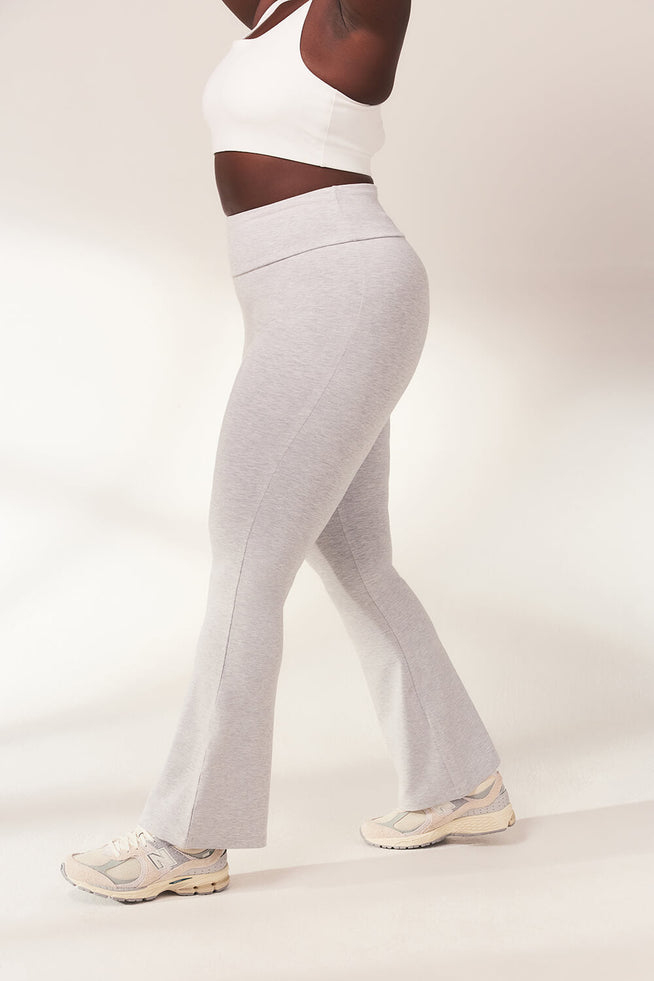 Schlaghose Leggings Lightweight Curvy - Light Grey Marl