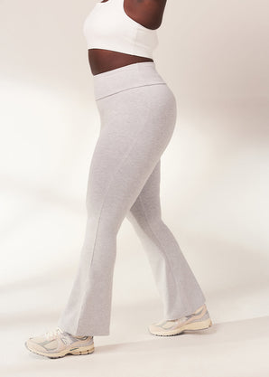 Schlaghose Leggings Lightweight Curvy - Light Grey Marl