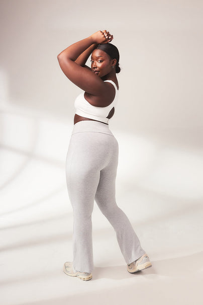 Schlaghose Leggings Lightweight Curvy - Light Grey Marl