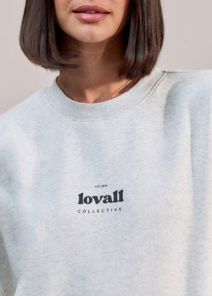 ALL SZN Organic Oversized Graphic Sweatshirt Collective 2 - Light Grey Marl