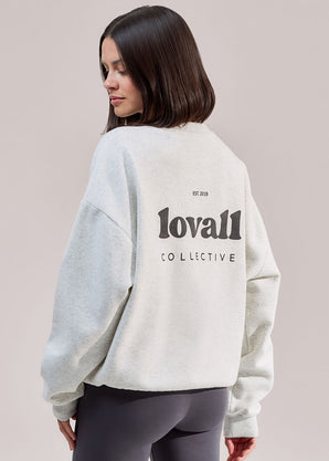 ALL SZN Organic Oversized Graphic Sweatshirt Collective 2 - Light Grey Marl