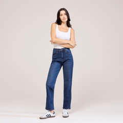 Gerade geschnittene Jeans - Dunkelblau