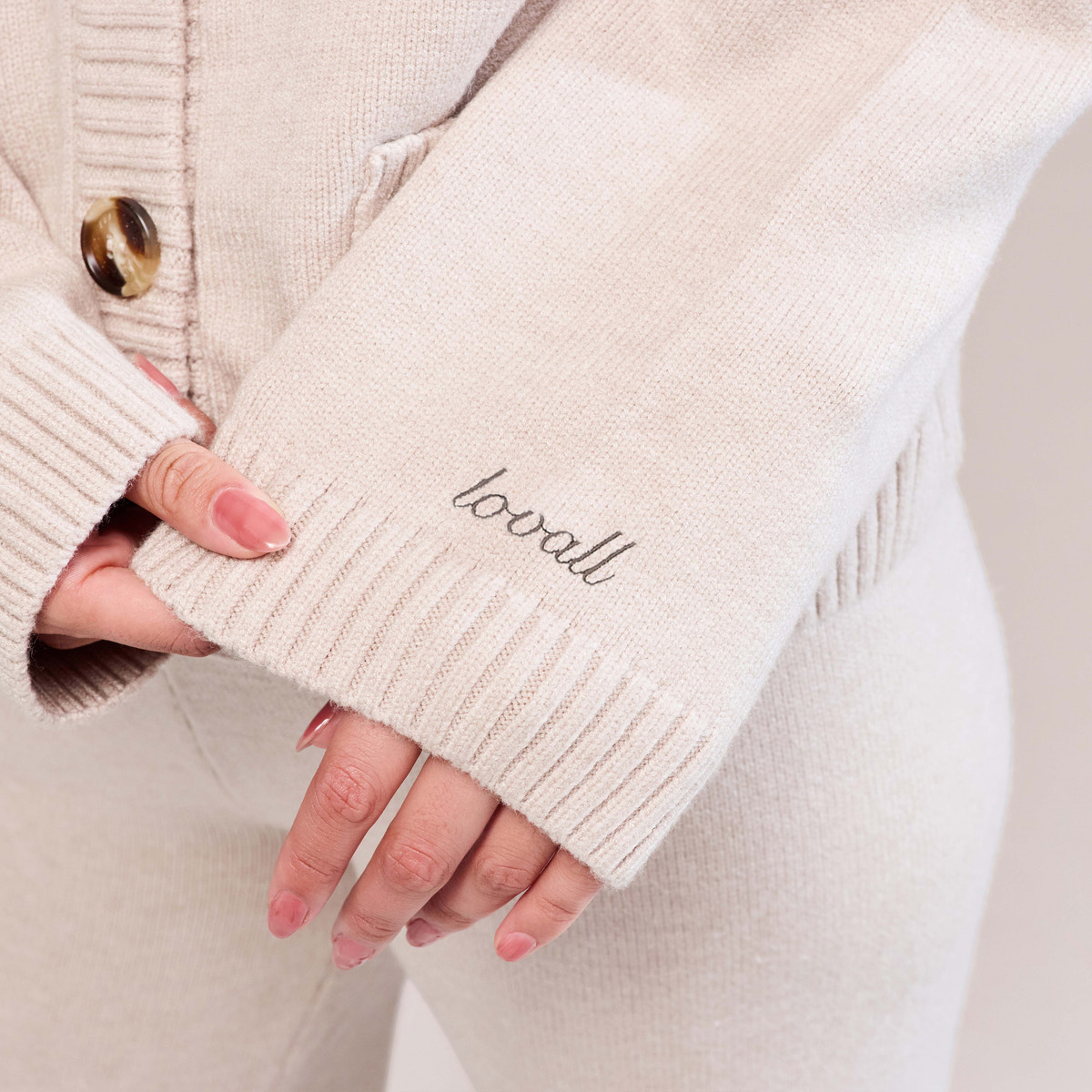 Weicher Strick-Cardigan - Beige