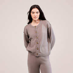 Weicher Strickcardigan - Mokka