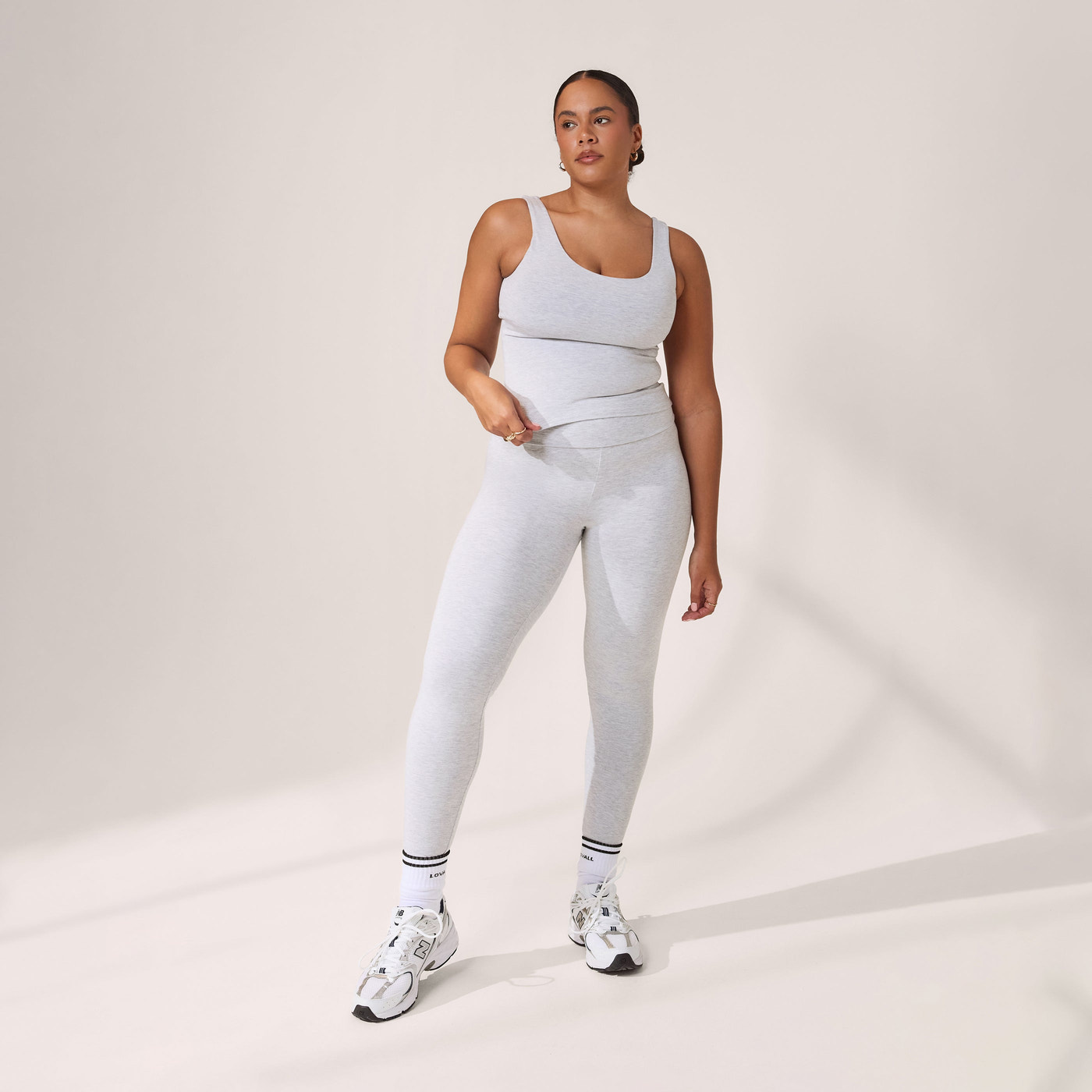 Curve Lightweight Everyday Tank Top - Light Grey Marl