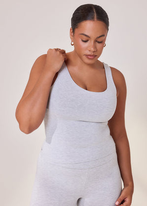 Curve Lightweight Everyday Tank Top - Light Grey Marl