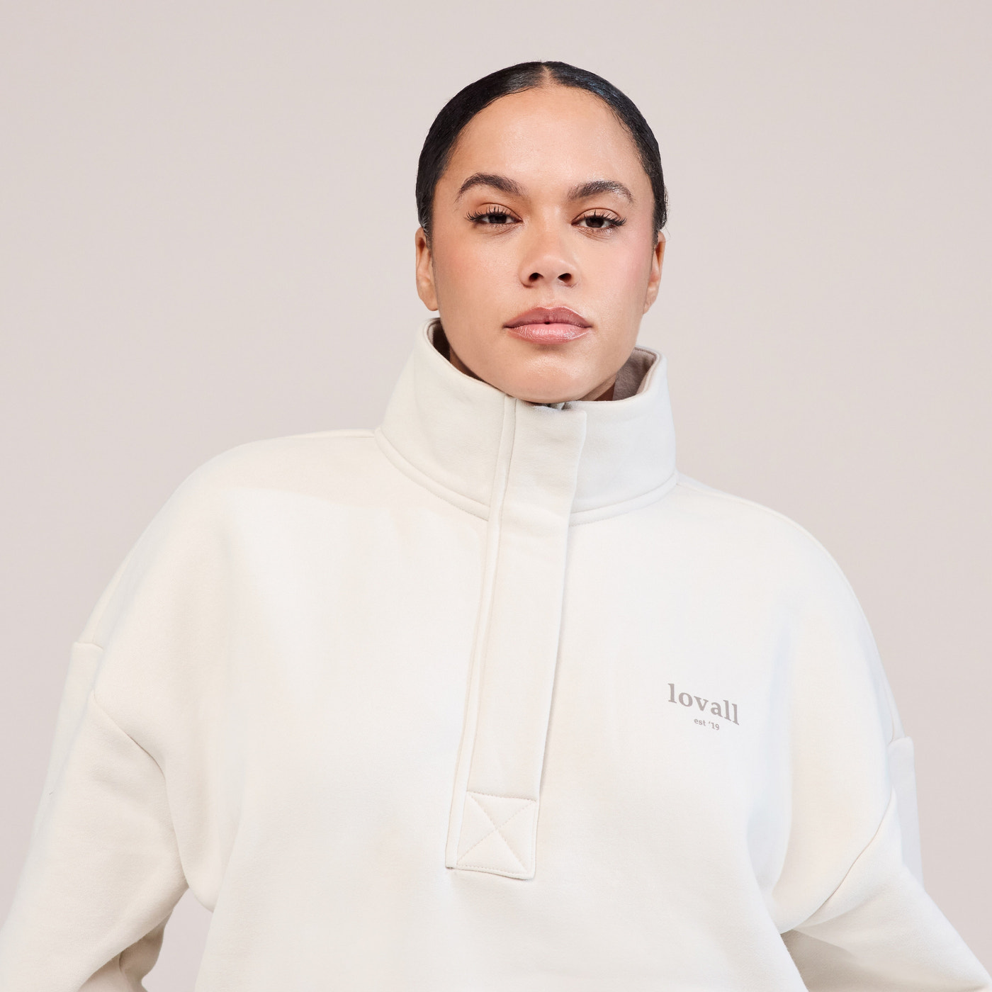 Curve Heavyweight 1/4 Zip Sweatshirt - Ecru