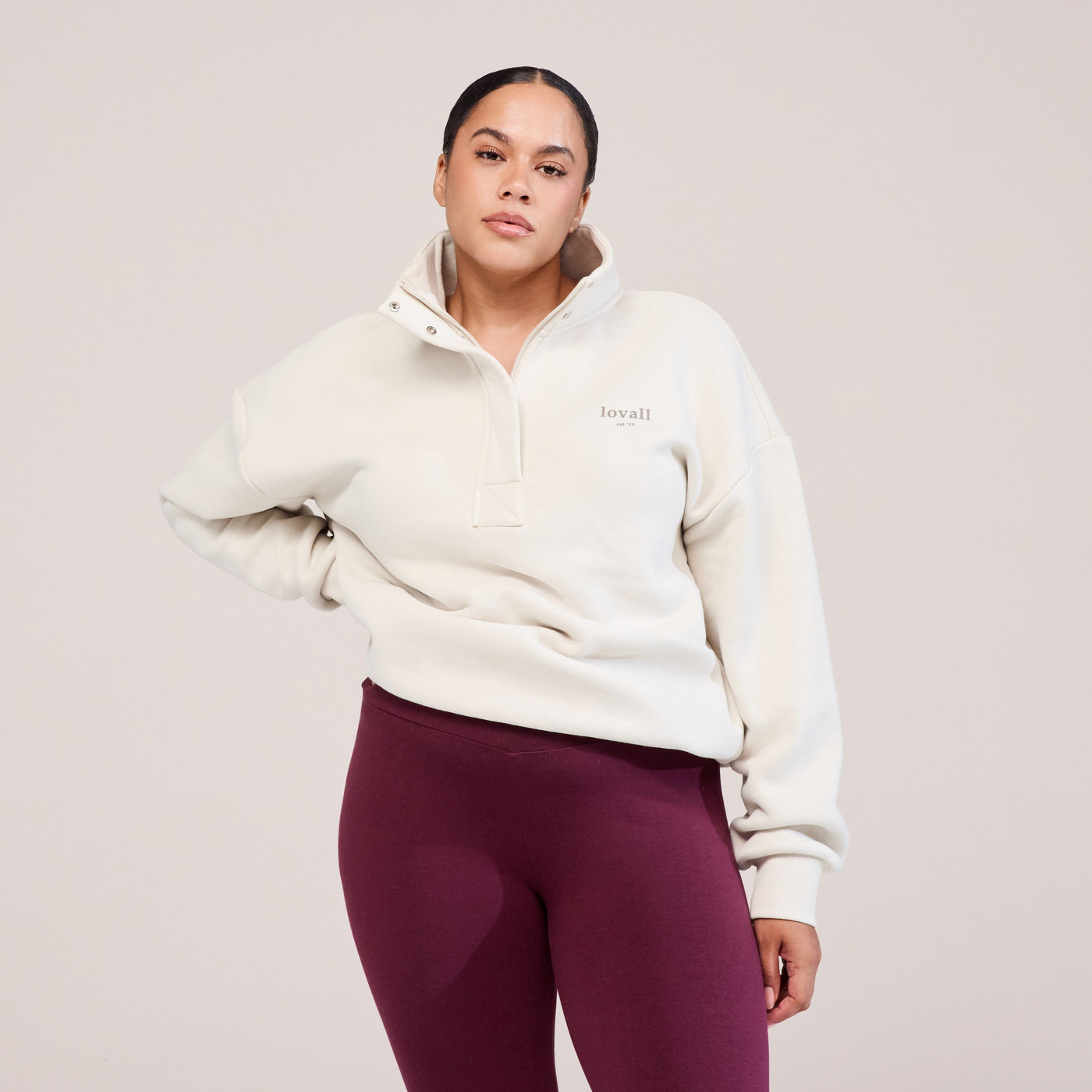 Curve Heavyweight 1/4 Zip Sweatshirt - Ecru