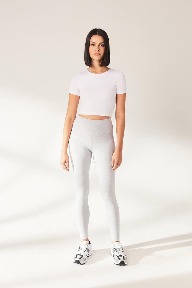 Everyday High Waisted Leggins Lightweight - Light Grey Marl