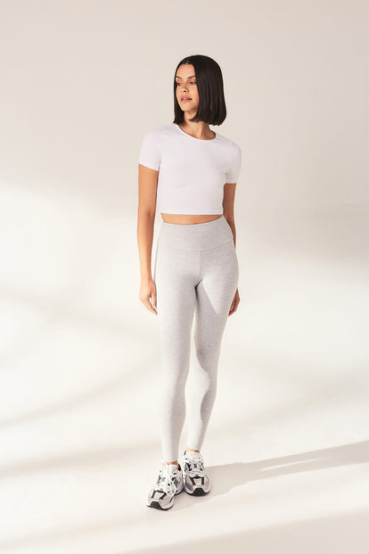 Everyday High Waisted Leggins Lightweight - Light Grey Marl