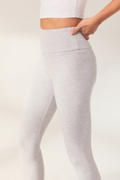 Everyday High Waisted Leggins Lightweight - Light Grey Marl