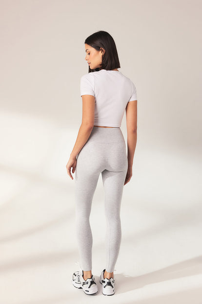 Everyday High Waisted Leggins Lightweight - Light Grey Marl